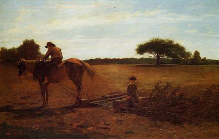 (image for) Handmade oil painting Copy paintings of famous artists Winslow Homers Paintings The Brush Harrow 1865